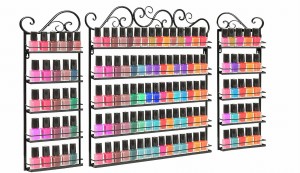 Półka naścienna na lakiery 3 sztuki - czarna