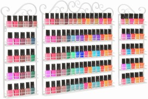 Półka naścienna na lakiery 3 sztuki - biała