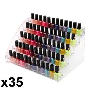 Ekspozytor na lakiery z pleksy - 5 półek x 35