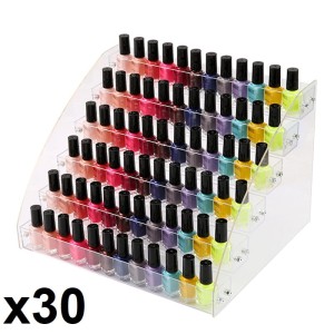 Ekspozytor na lakiery z pleksy - 6 półek x 30