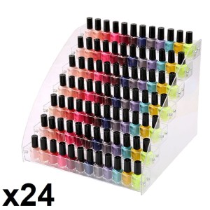 Ekspozytor na lakiery z pleksy - 7 półek x 24